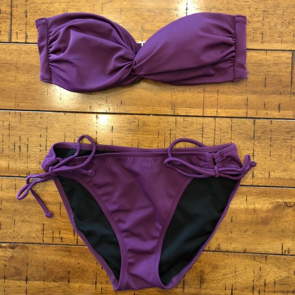lavender bandeau bikini